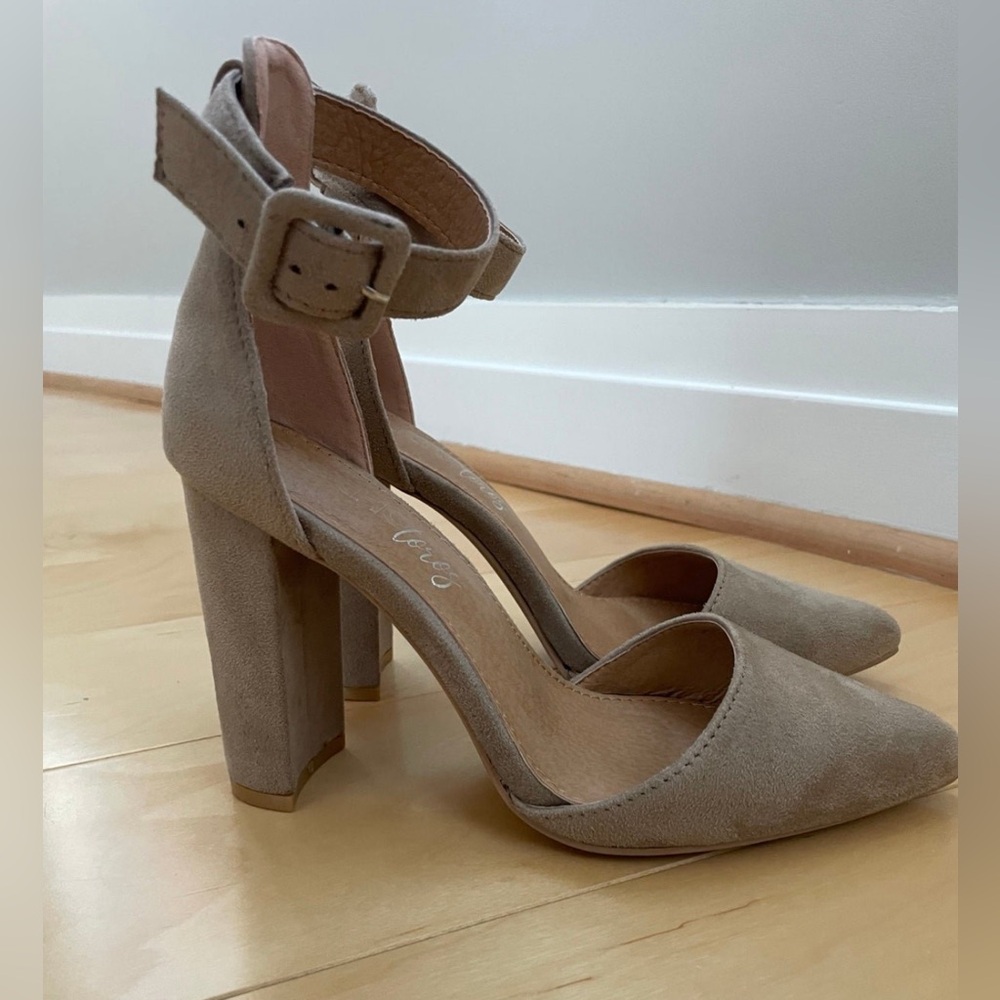 Brand New never worn Tan Block Heels